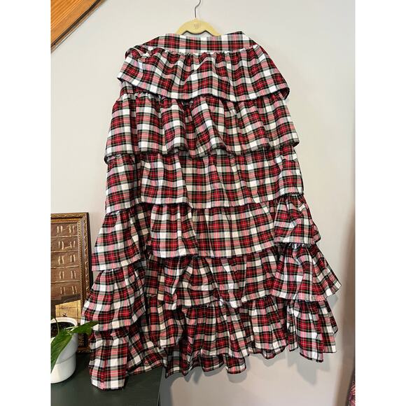 Elizabeth Wilson Ruffle Plaid Maxi Skirt NWT - Picture 1 of 2